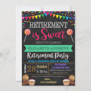 La jubilación es una invitación de fiesta dulce