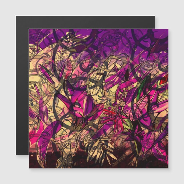 La jungla deja el arte girando morado negro (Anverso/Reverso)