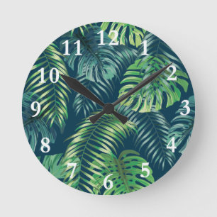 La jungla tropical deja el reloj del diseño botáni