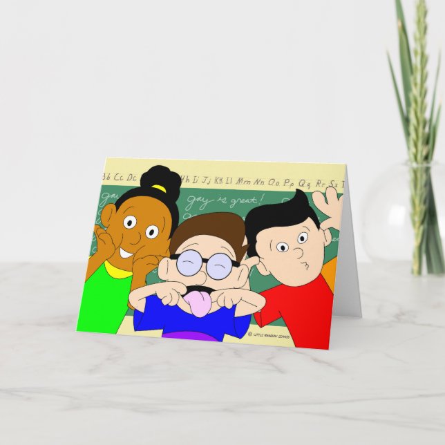 La juventud es efímera: Tarjeta de cumpleaños gay (Anverso)