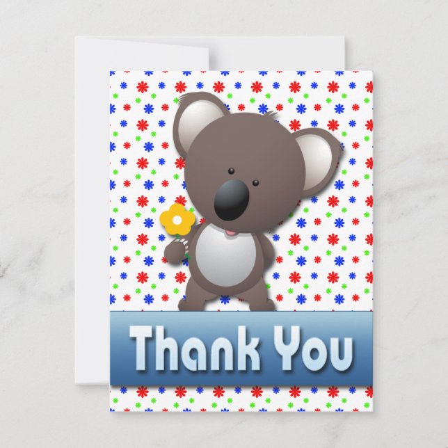 LA KOALA LINDA LE AGRADECE TARJETA DE NOTA (Anverso)