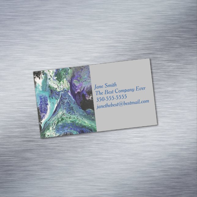 La Laguna #1 pintura en azul, tarjeta de visita ve (In Situ)