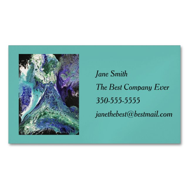 La Laguna #1 pintura en azul, tarjeta de visita ve (Anverso)