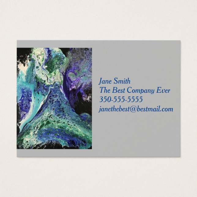 La Laguna #1 pintura en azul, tarjeta de visita ve (Frente)