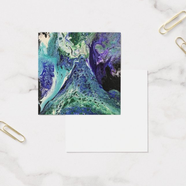 La Laguna #1 pintura en azul, verde azulado, tarje (Oficina)