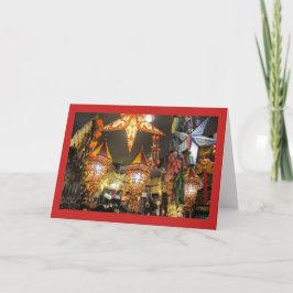 La lámpara enciende la tarjeta de nota