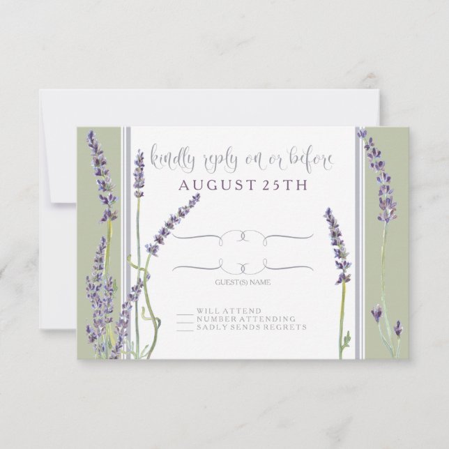 La lavanda francesa de RSVP florece tipografía (Anverso)