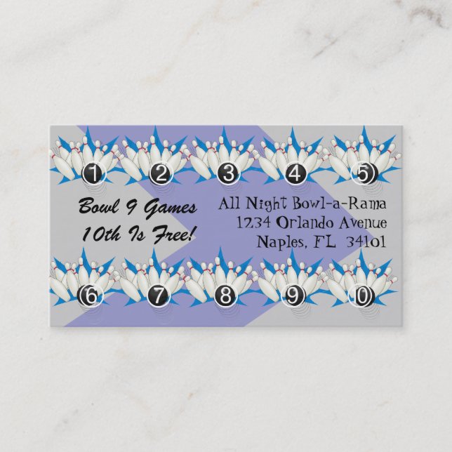 La lealtad de la bolera recompensa tarjetas de (Anverso)