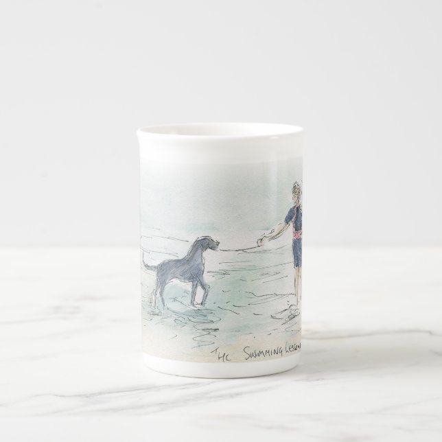 "La lección de natación" tazas de porcelana de hue (Frente)