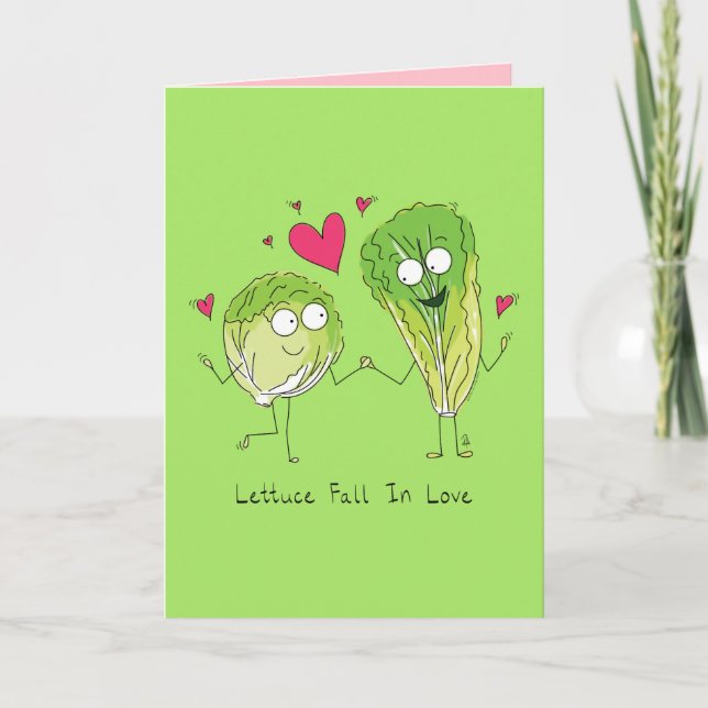 La lechuga se enamora - Tarjeta de felicitación de (Anverso)