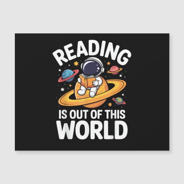 La lectura es divertida libros espaciales fuera de (Anverso)