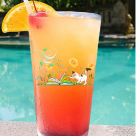 La lectura kitty en el jardín