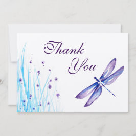 La libélula le agradece las tarjetas - acuarela