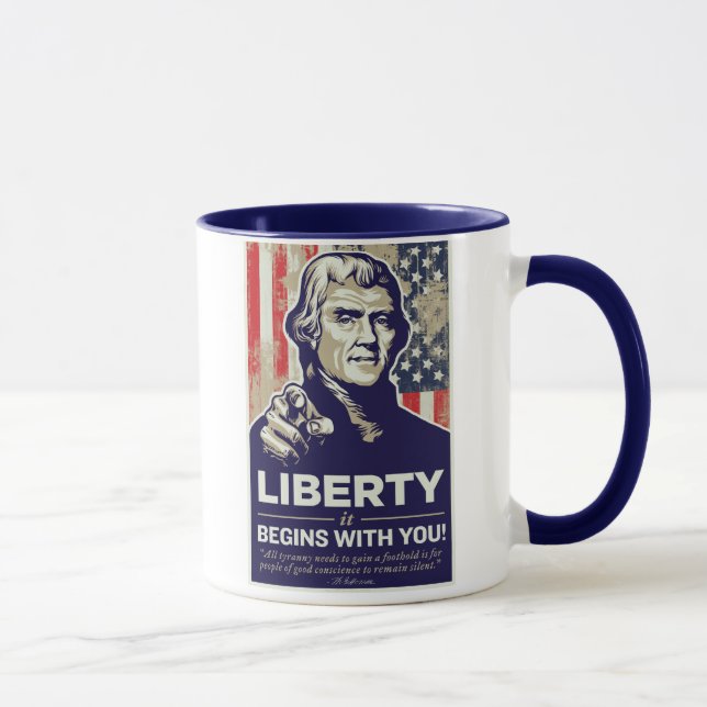 ¡La libertad de Jefferson comienza con usted! Taza (Derecha)