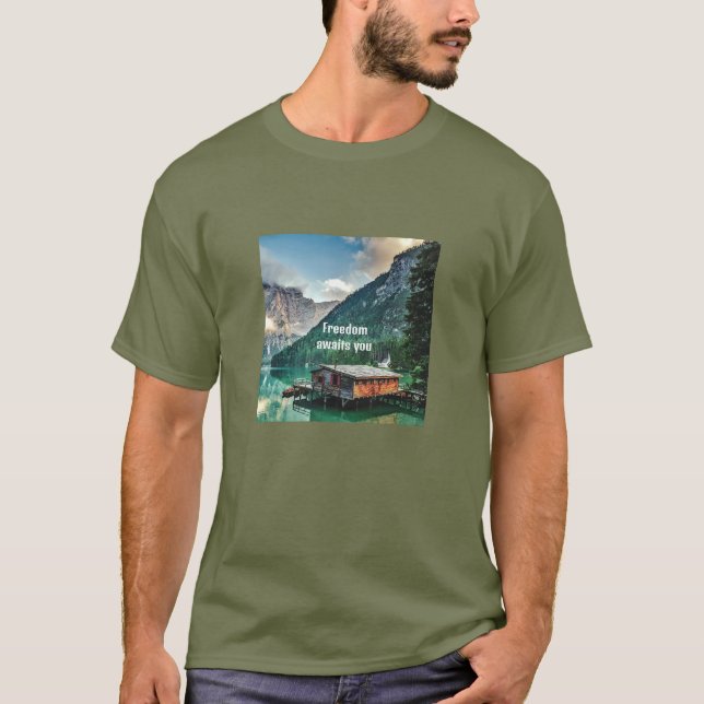 La libertad te espera (oscuro) camiseta (Anverso)