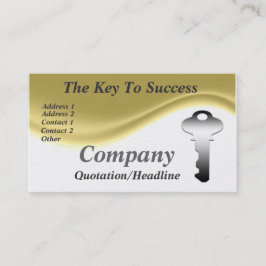 La llave a las tarjetas de visita del éxito