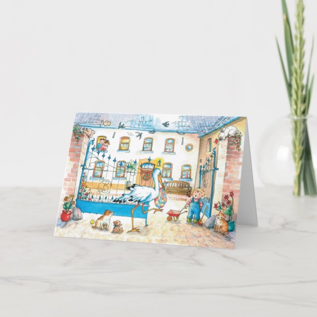 La "llegada del bebé " del nacimiento invitación (Anverso)