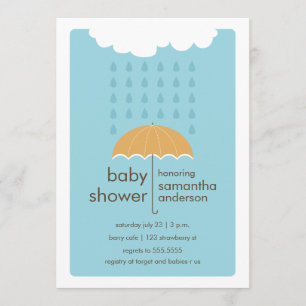 La lluvia disminuye la invitación a Baby Shower - 