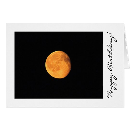 La luna amarilla grande; Feliz cumpleaños Tarjeta De Felicitación