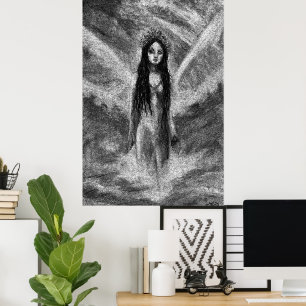 La Luna Ángel Oscuro Hada Mujer Arte Fantasía Góti