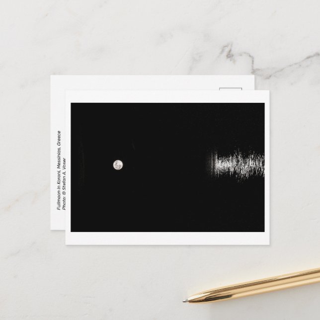 La luna de miel se levanta sobre el mar - postal (Anverso/Reverso In Situ)