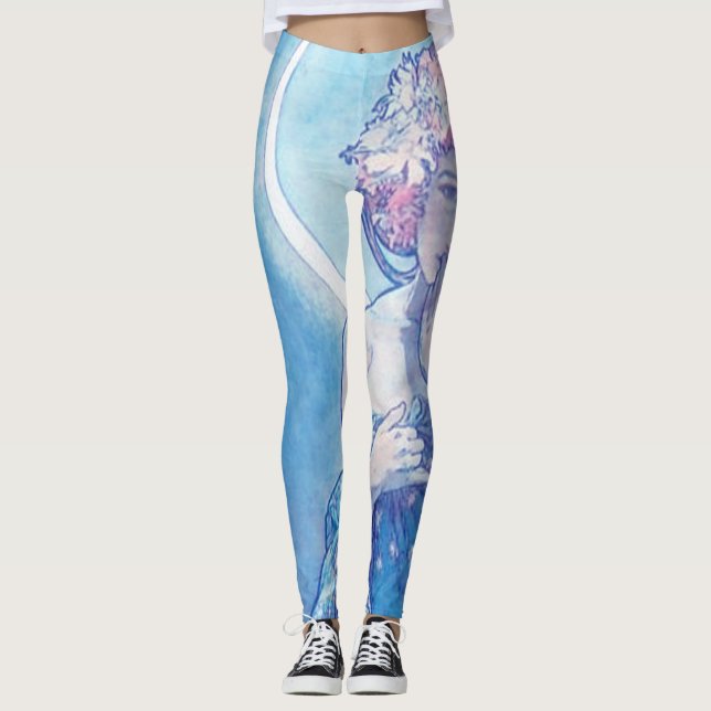 "La luna" de Mucha Blue Leggings (Anverso)