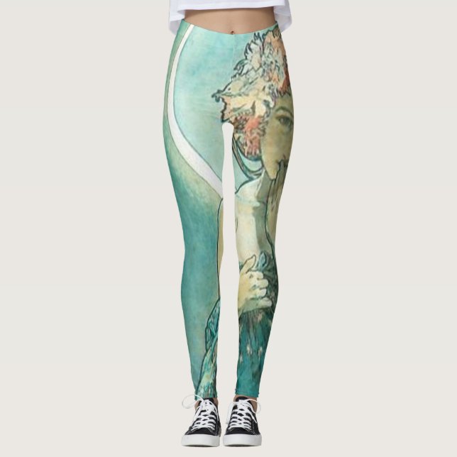 "La luna" de Mucha Green Leggings (Anverso)