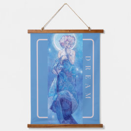 'La Luna' de Mucha, Tapiz de pared azul soñado