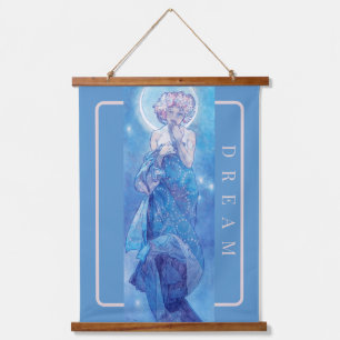 'La Luna' de Mucha, Tapiz de pared azul soñado