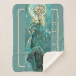 'La luna' de Mucha, una manta del Sherpa verde soñ