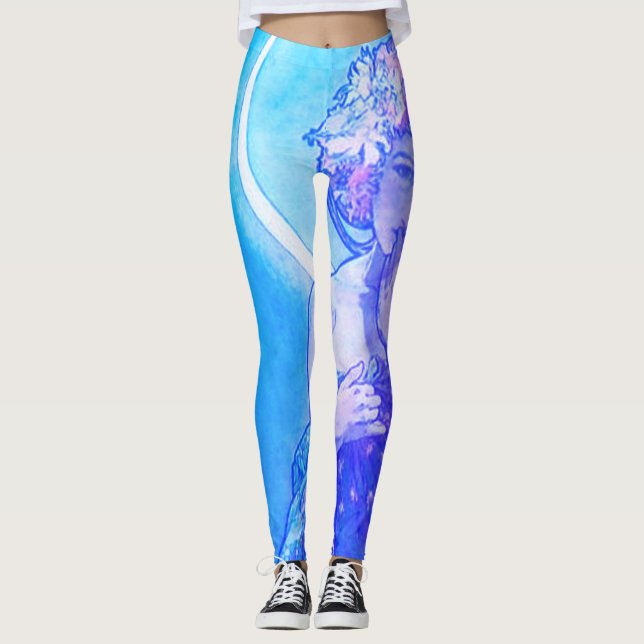"La luna" de Mucha Violet Leggings (Anverso)