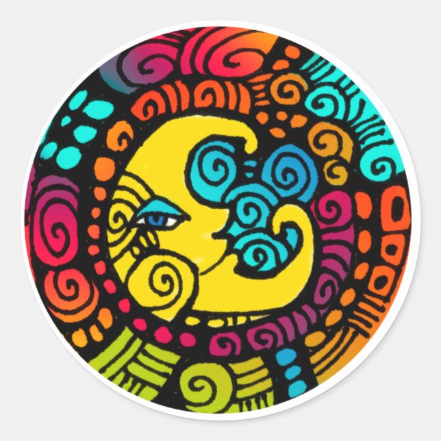 La Luna / Lámina de pegatina caprichosa de la luna (Anverso)