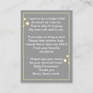 La luna y las estrellas traen una tarjeta de libro