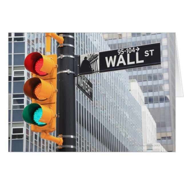 La luz del tráfico y el Rótulo de Wall Street (Anverso (Horizontal))
