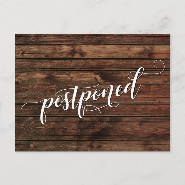 La madera rústica pospuso la Invitación Boda (Anverso)