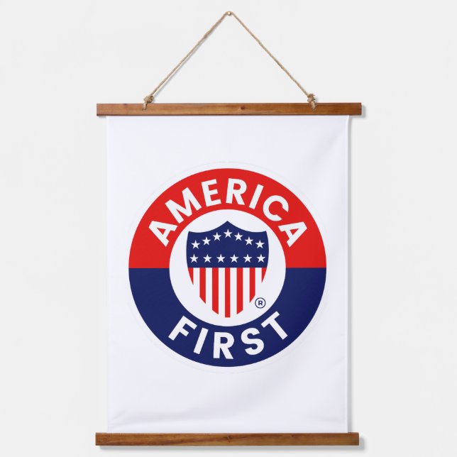 La madera topada con tapiz de pared con Estados Un (Anverso)