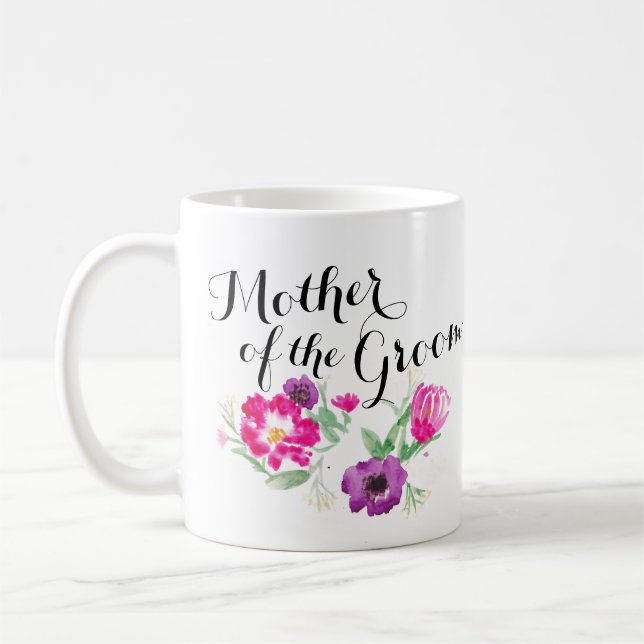 La madre de la acuarela del novio florece la taza (Izquierda)