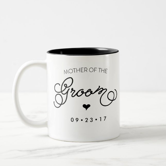 La madre de la taza del novio personaliza su fecha (Izquierda)