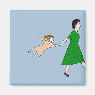 La madre está en un imán de la prisa