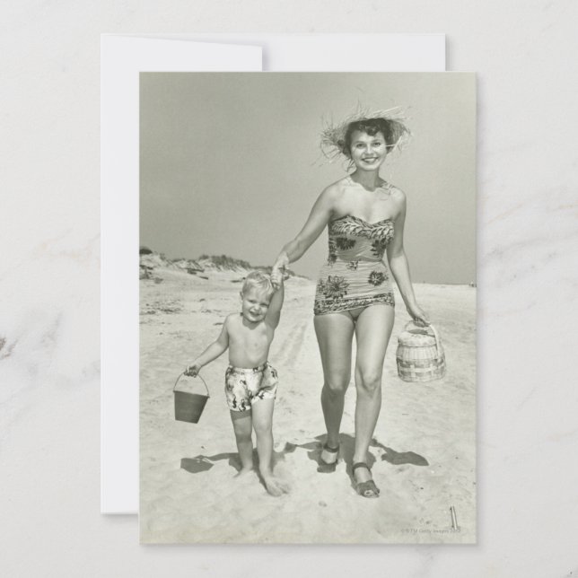 La madre y el hijo caminando (Anverso)