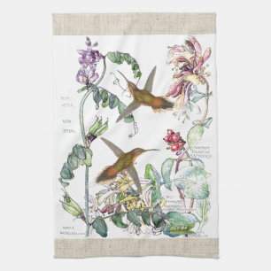 La madreselva de los colibríes florece las toalla