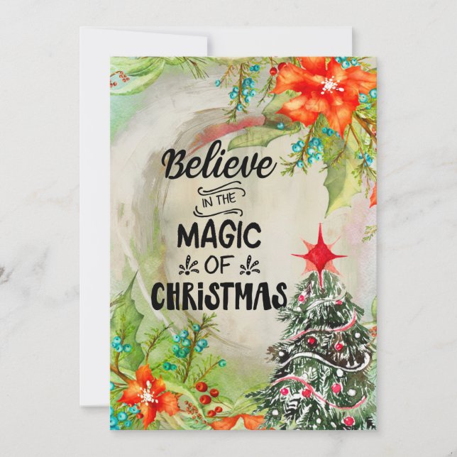 La magia del árbol de Navidad y la tarjeta de vaca (Anverso)