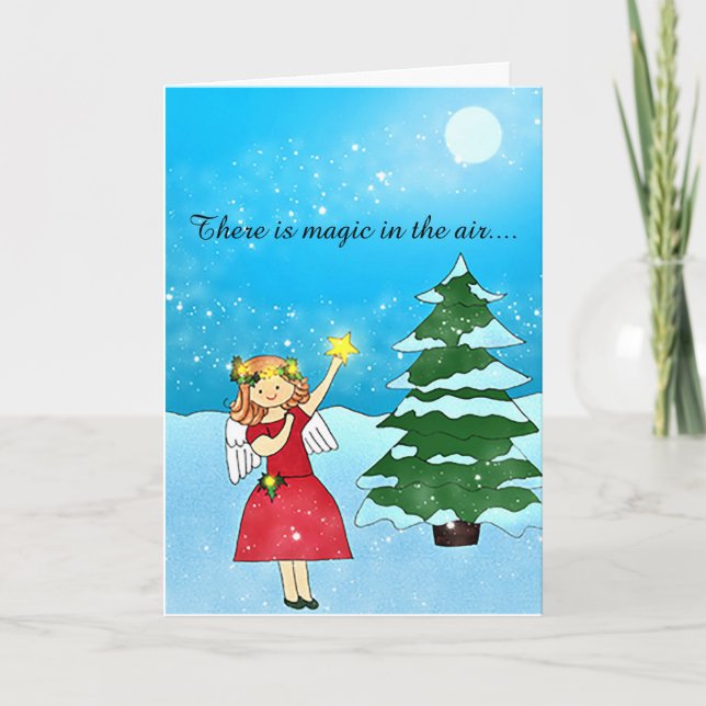 La magia en la tarjeta de Navidades de aire (Anverso)