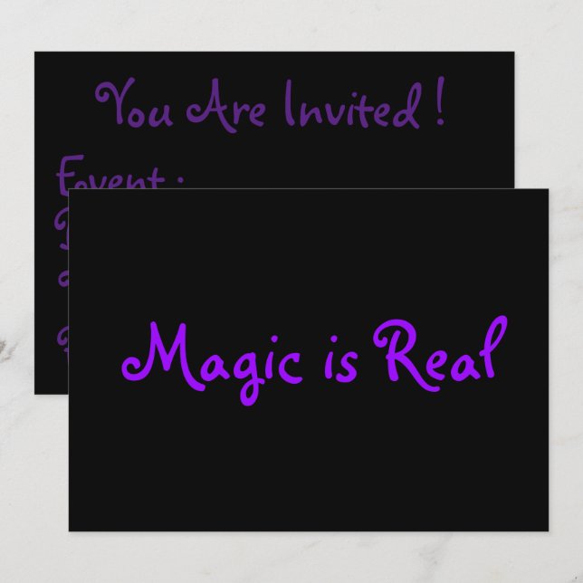 La magia es invitaciones reales (Anverso / Reverso)