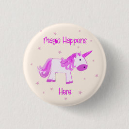 La magia ocurre aquí, botón Unicorn