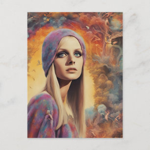 La magnífica postal de la pintada de la retro dama