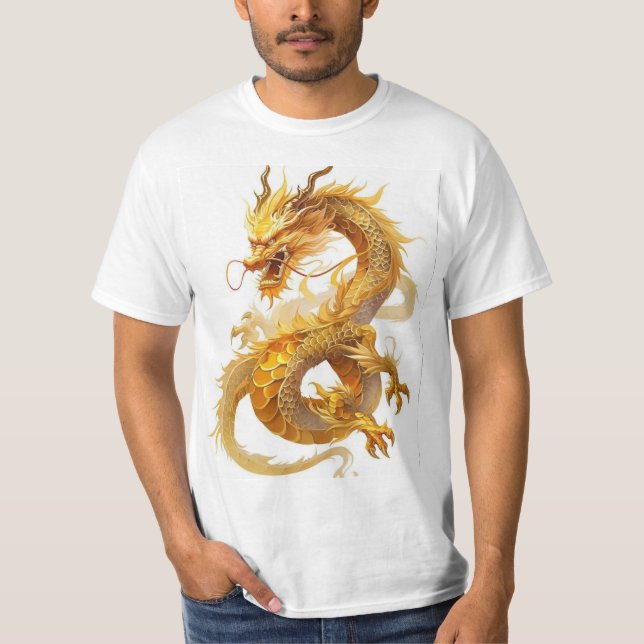 La majestuosa camiseta de dragón china, audaz y el (Anverso)
