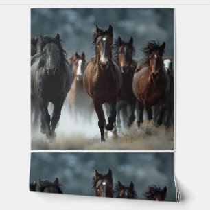 La majestuosa decoración de la pared de caballos