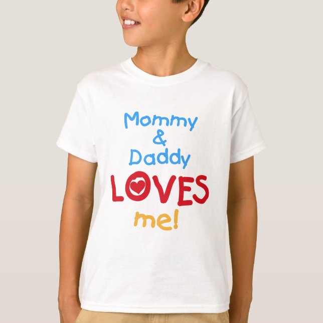 La mamá y el papá me ama las camisetas y los (Anverso)