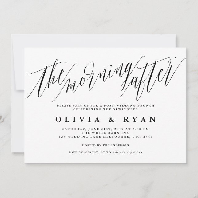 La mañana después de la invitación al brunch post- (Anverso)